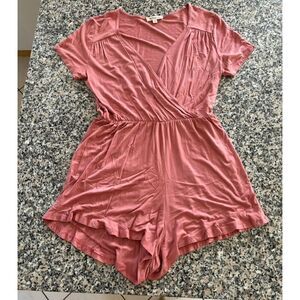 Rolla Coster Women's Pink Jumpsuit Medium Casual Sleeveless V-Neck Romper